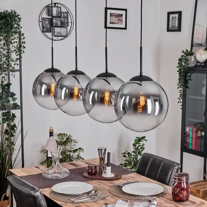 Gastor Hanglamp, Kogellampje, Hanglamp Duidelijk, Rookkleurig, 4-lichts Beperkte Voorraad