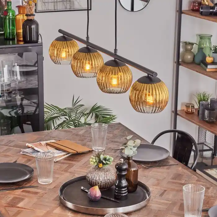 Lage Kosten Koyoto Hanglamp, Kogellampje, Hanglamp Goud, Duidelijk, 4-lichts