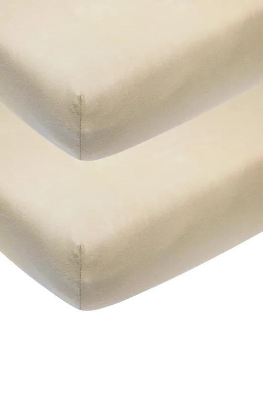 Meyco katoenen wieg hoeslaken - 40x80/90 cm sand (set van 2) Tijdelijk Beschikbaar