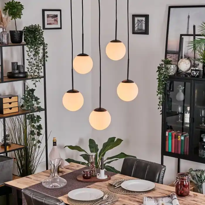 Beperkte Voorraad Gastor Hanglamp, Kogellampje, Hanglamp Wit, 5-lichts