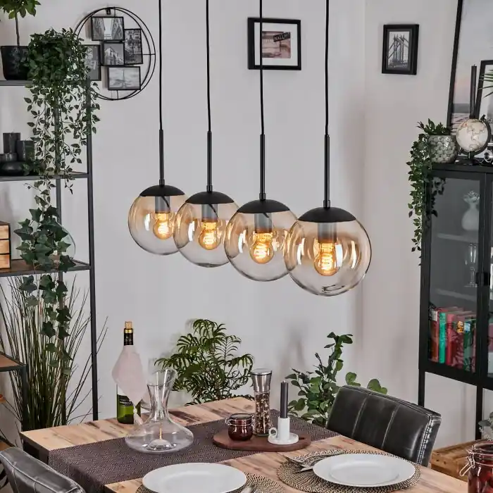 Bestseller Gastor Hanglamp, Kogellampje, Hanglamp Amber, Duidelijk, 4-lichts