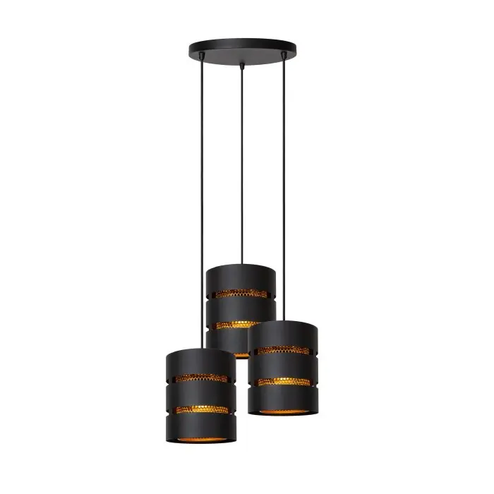 Lucide ROSAS Hanglamp Zwart, 3-lichts Weekendaanbieding