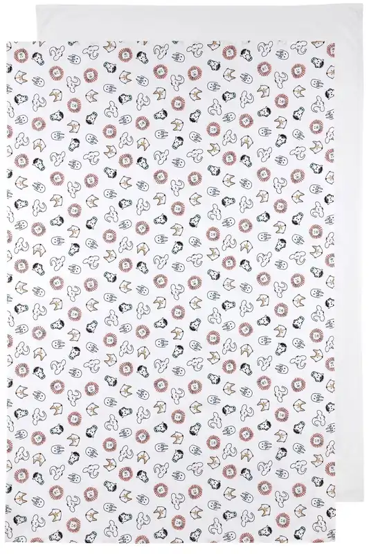 Meyco baby wieglaken Animal/Uni - 75x100c m wit/multi (set van 2) Gratis Retour