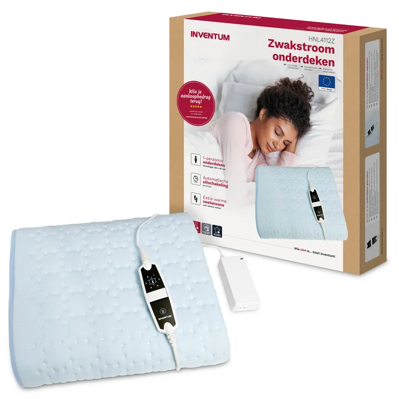 Inventum elektrische onderdeken - HNL4112Z - 160 x 80 cm - lichtblauw Direct Beschikbaar