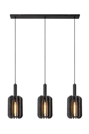 Weekendaanbieding Lucide RAFAL Hanglamp Zwart, 3-lichts