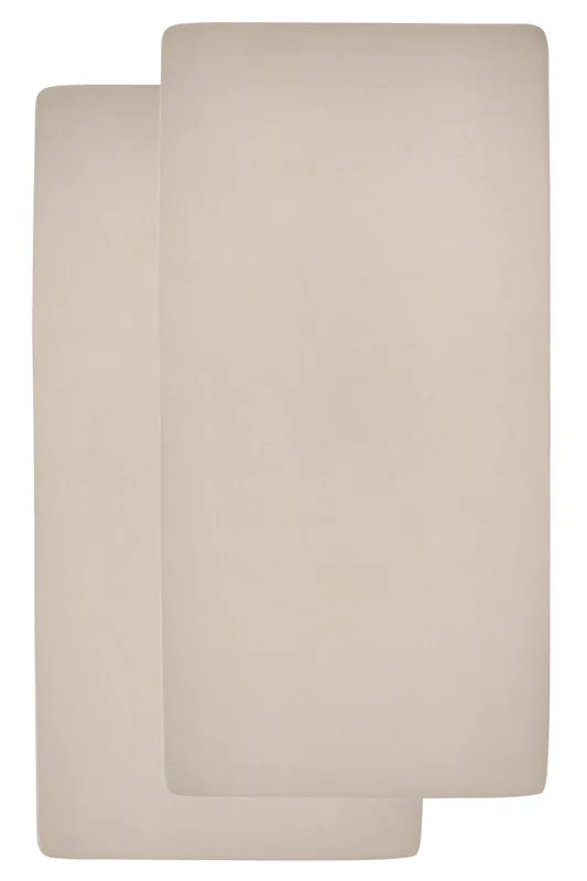 Meyco katoenen junior hoeslaken - 70x140/150 cm sand (set van 2) Weekendaanbieding