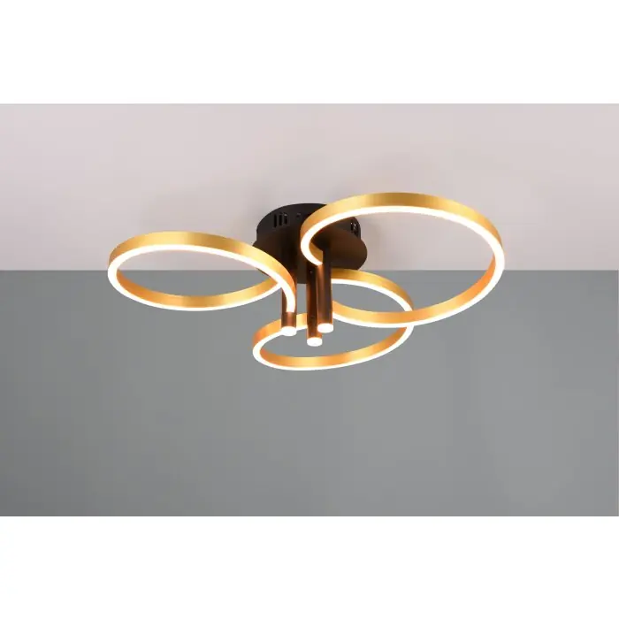 Hete Deal Trio verlichting Caruso Plafondlamp LED Zwart-Goud, 1-licht