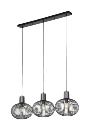 Actieprijs Trio verlichting GILA Hanglamp Zwart, 3-lichts