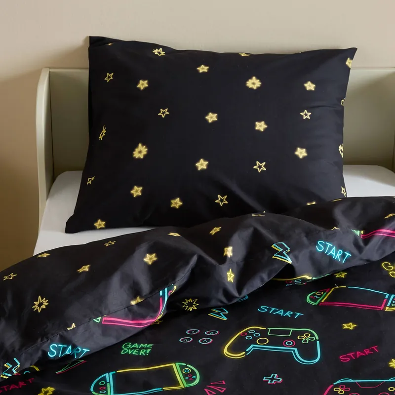 NOUS Kids katoenen dekbedovertrek 1-persoons (140x220 cm) - Game Beperkt Aanbod
