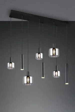 Bestseller Trio verlichting Mataro Hanglamp Zwart, 8-lichts