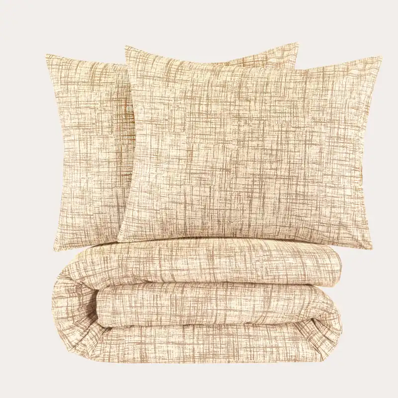 Aanbieding NOUS Living katoenen dekbedovertrek lits-jumeaux beige (240x220 cm)