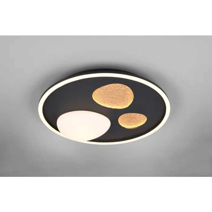 Trio verlichting Pebble Plafondlamp LED Zwart, 1-licht, Afstandsbediening Weekendaanbieding