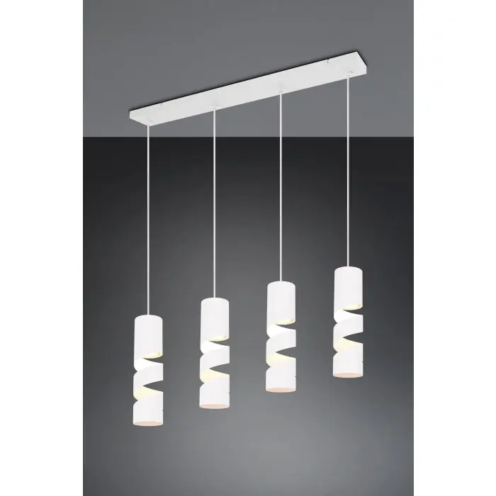Lage Kosten Trio verlichting Stream Hanglamp Wit, 4-lichts