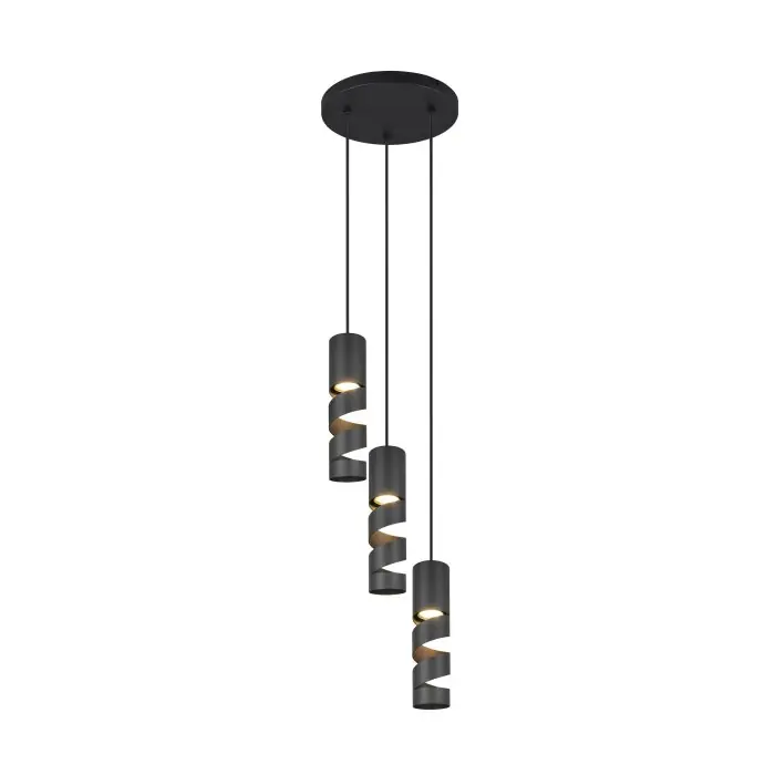 Trio verlichting Stream Hanglamp Zwart, 3-lichts Bestseller