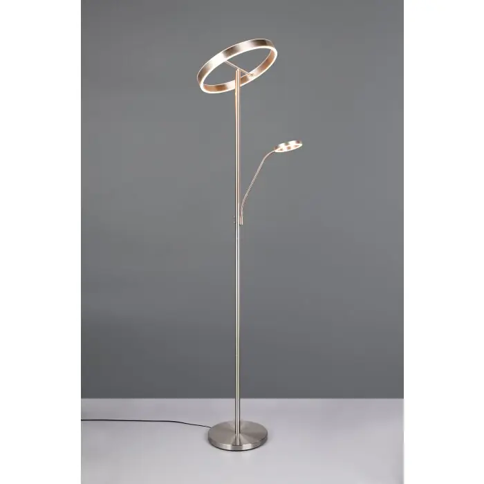 Fabrieksprijs Trio verlichting Willis Staande lamp LED Nikkel mat, 2-lichts