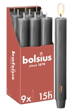 Laatste Versie Bolsius brede dinerkaars (Ø3x23 cm) (set van 9)