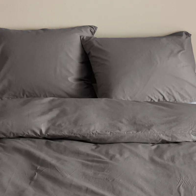 Voordeelprijs NOUS Living basis dekbedovertrek lits-jumeaux - antraciet (240x220 cm)