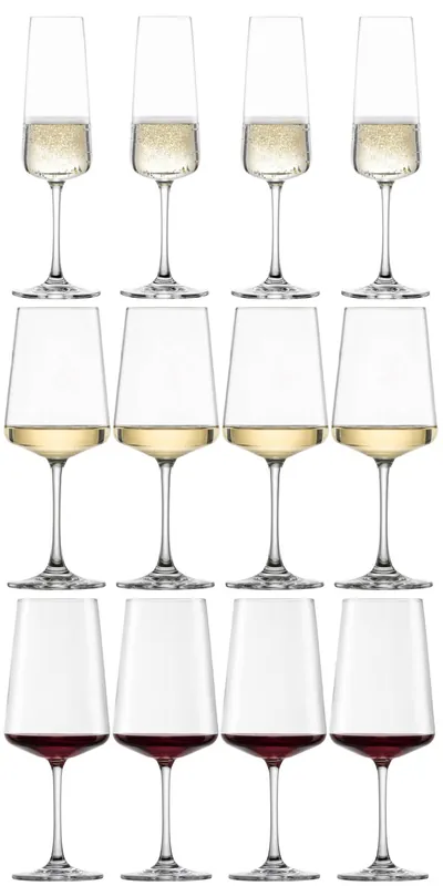 Schott Zwiesel Wijnglazenset MioVino 12-delige - Rode wijnglazen, Witte wijnglazen en Champagneglazen Gratis Retour