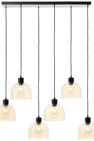 Actieprijs Briljante lampen Casto Hanglamp Zwart, 6-lichts