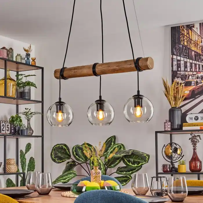 Koyoto Hanglamp, Kogellampje, Hanglamp Natuurlijke kleuren, Zwart, 3-lichts Must-Have