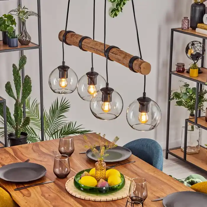 Speciale Aanbieding Koyoto Hanglamp, Kogellampje, Hanglamp Natuurlijke kleuren, Zwart, 4-lichts