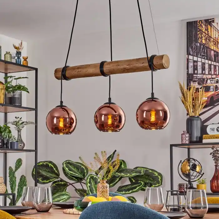 Koyoto Hanglamp, Kogellampje, Hanglamp Natuurlijke kleuren, Zwart, 3-lichts Beste Prijs