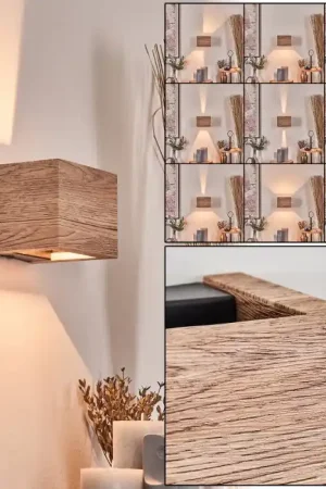 Beste Prijs Marmorera Wandlamp, Muurspot houtlook, Zwart, 1-licht