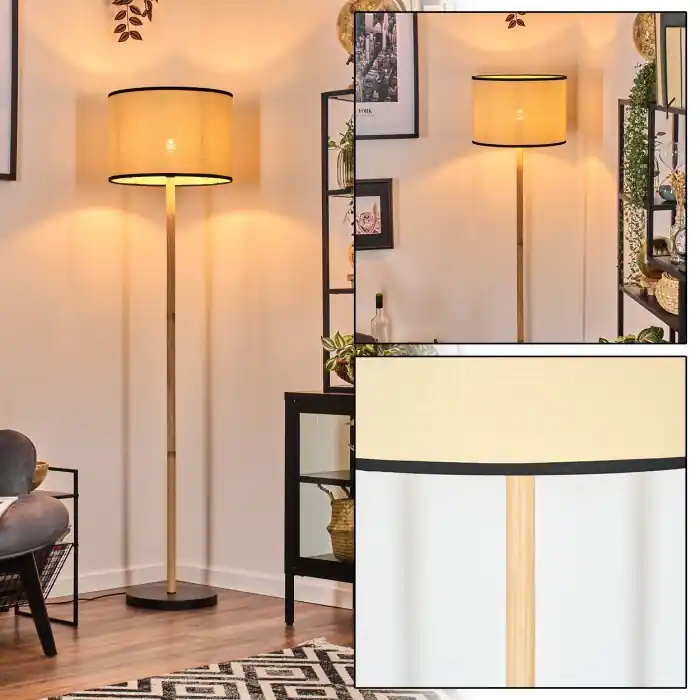Chellas Staande lamp Natuurlijke kleuren, Zwart, 1-licht Populair
