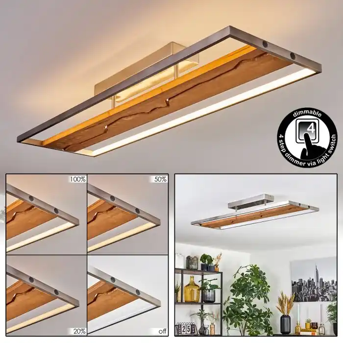 Superprijs Terre Plafondlamp, Plafondspot LED Natuurlijke kleuren, Nikkel mat, 1-licht
