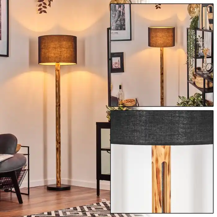 Bassagoda Staande lamp Natuurlijke kleuren, Zwart, 1-licht Nu Kopen