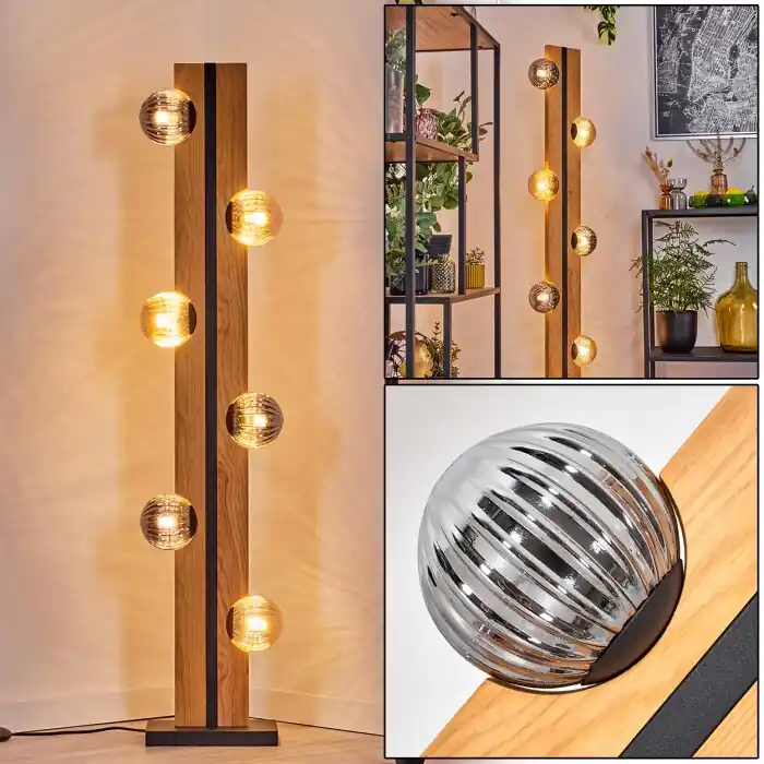 Chehalis Kogellampje, Staande lamp Natuurlijke kleuren, Zwart, 6-lichts Lage Prijs