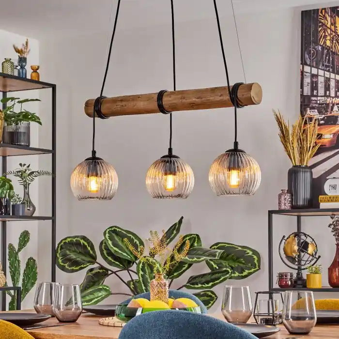 Koyoto Hanglamp, Kogellampje, Hanglamp Natuurlijke kleuren, Zwart, 3-lichts Rechtstreeks Van De Fabrikant