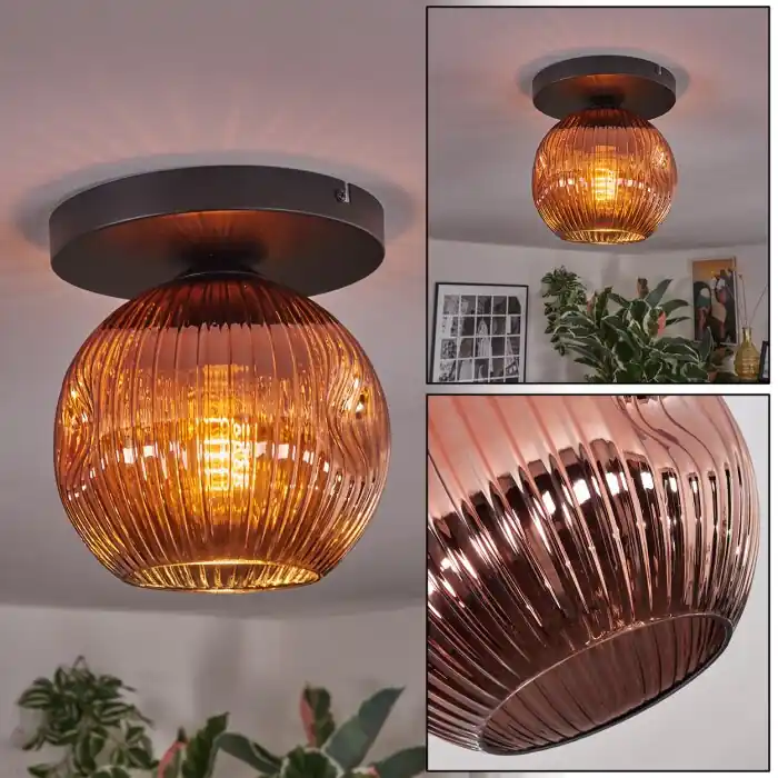 Ripoll Plafondlamp, Kogellampje Koperkleurig, 1-licht Hete Deal