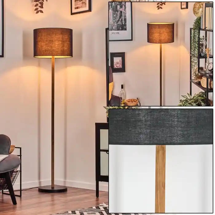 Bassagoda Staande lamp Natuurlijke kleuren, Zwart, 1-licht Finale Uitverkoop