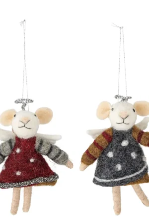 Bloomingville kersthanger wol muis (set van 2) Lage Kosten