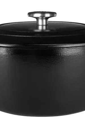 Cosy & Trendy Braadpan met deksel Fontestic Gietijzer Black Ø 24 cm / 4.6 Liter - geëmailleerde anti-aanbaklaag Rechtstreeks Van De Fabrikant