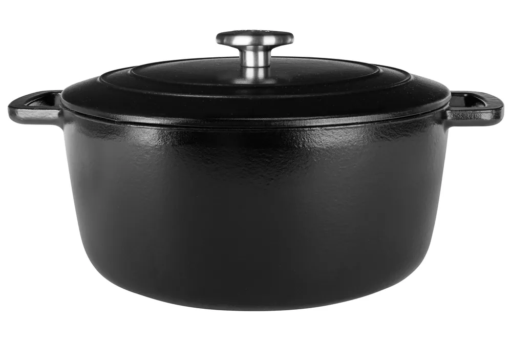 Cosy & Trendy Braadpan met deksel Fontestic Gietijzer Black Ø 24 cm / 4.6 Liter - geëmailleerde anti-aanbaklaag Rechtstreeks Van De Fabrikant