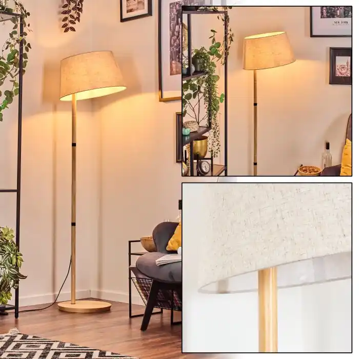 Superprijs Bassagoda Staande lamp Natuurlijke kleuren, 1-licht