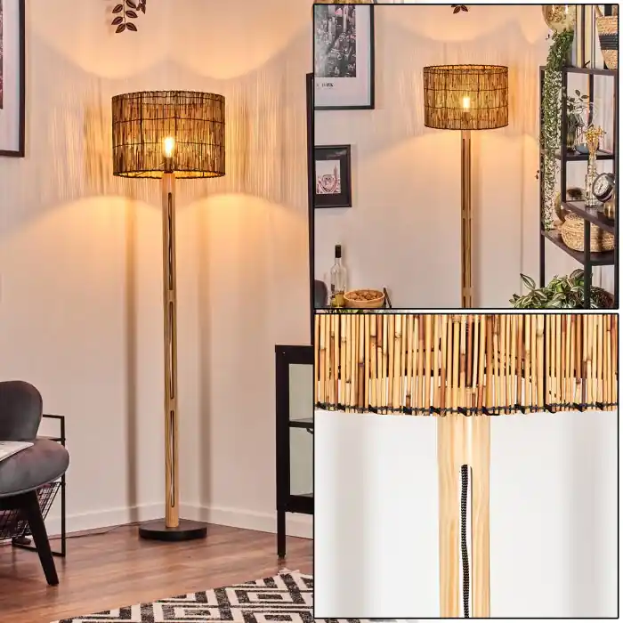 Ramila Staande lamp Natuurlijke kleuren, Zwart, 1-licht Actieprijs