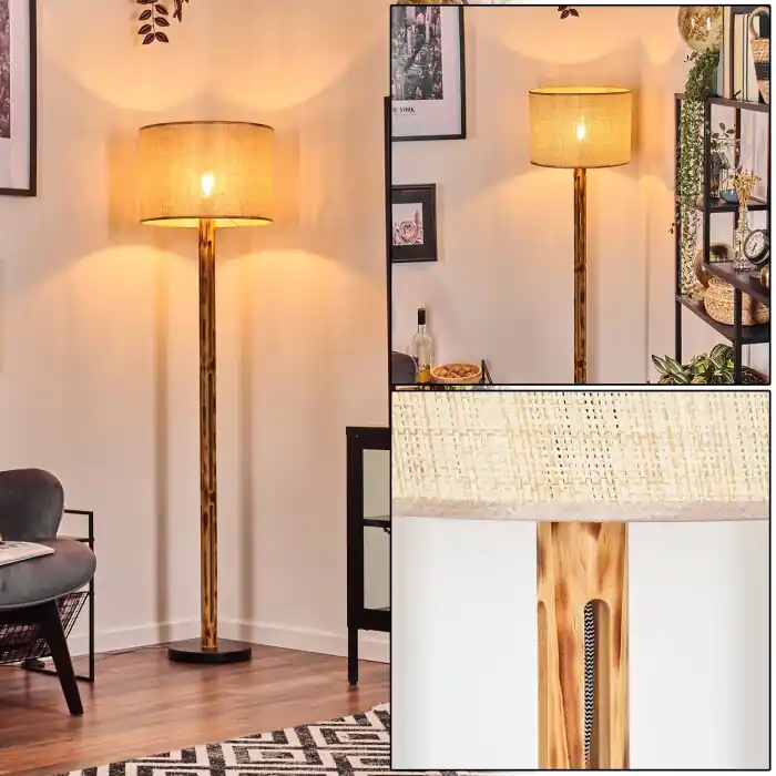Sabadim Staande lamp Natuurlijke kleuren, Zwart, 1-licht Uitverkoop