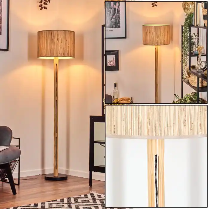Barcos Staande lamp Natuurlijke kleuren, Zwart, 1-licht Goedkoop