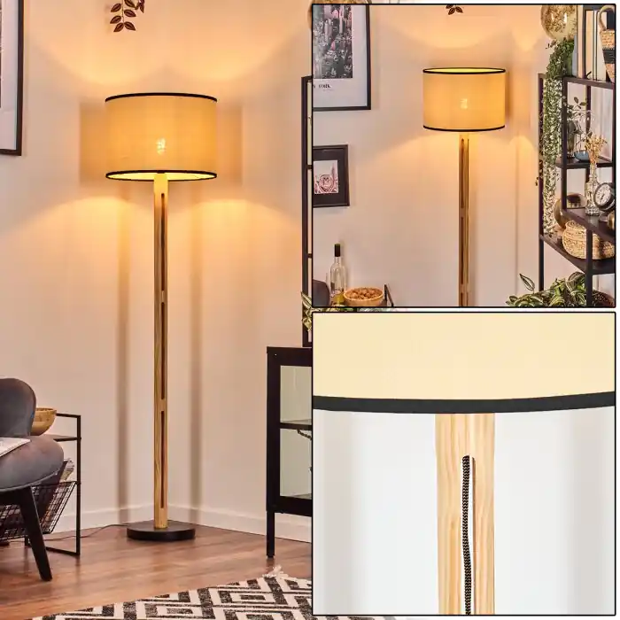 Chellas Staande lamp Natuurlijke kleuren, Zwart, 1-licht Shop Nu