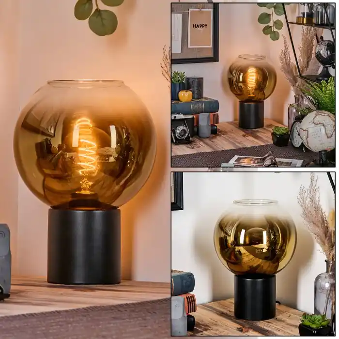 Merkproduct Koyoto Kogellampje, Bureaulamp, Tafellamp 20 cm Goud, Duidelijk, 1-licht