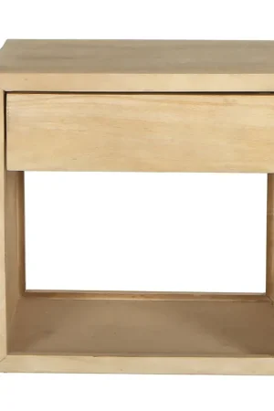 Gratis Retour Giga Meubel Nachtkastje Jeff - Zwevend Naturel Hout - 40x30x40cm