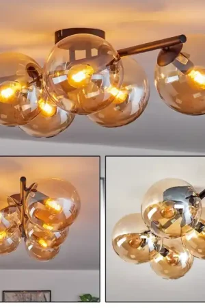 Weekendaanbieding Gastor Plafondlamp, Kogellampje Amber, 5-lichts
