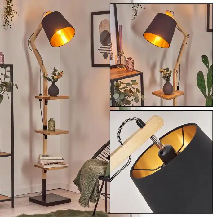 Tukchor Staande lamp Natuurlijke kleuren, Zwart, 1-licht Alleen Vandaag