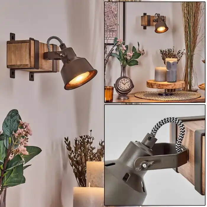 Pehefito Wandlamp, Muurspot Grijs, Natuurlijke kleuren, 1-licht Lage Prijs