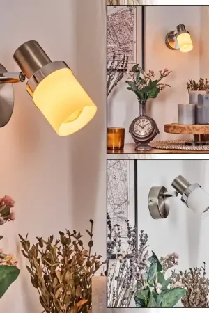 Davor Wandlamp, Muurspot Chroom, Nikkel mat, 1-licht Direct Beschikbaar