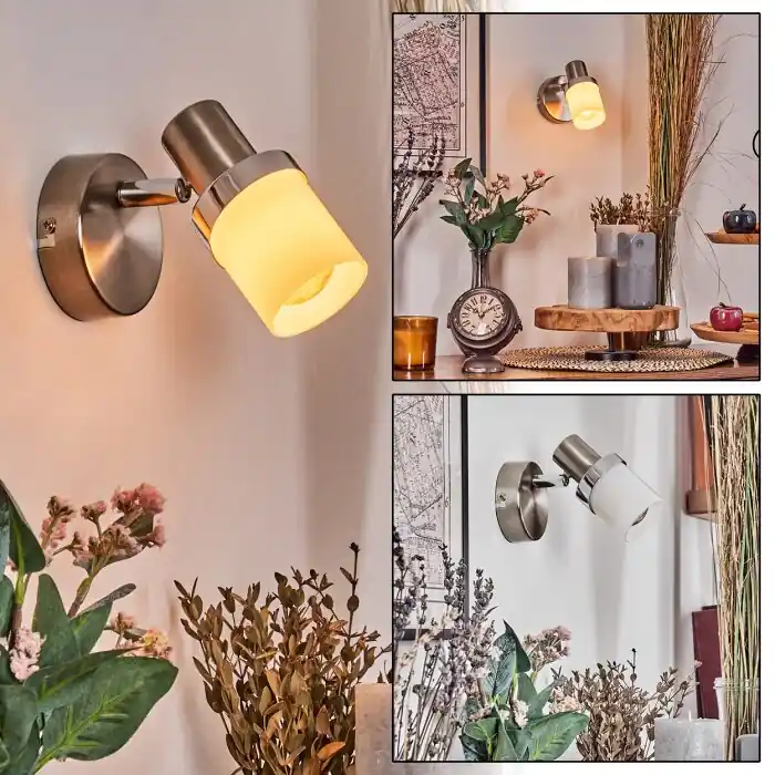 Davor Wandlamp, Muurspot Chroom, Nikkel mat, 1-licht Direct Beschikbaar