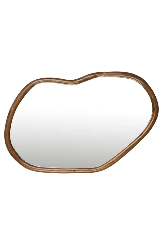Must-Have Dutchbone Ashley Spiegel/ Wandspiegel Organische vorm Walnoot Hout - Bruin (73 x 100 x 5 cm)